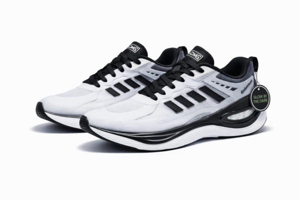 Columbus Glow in the Dark Running Shoes for Men – Lightweight Sports Sneakers (Grey/Black)