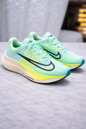 Men’s ZoomX Lightweight Running Shoes – Mint Green & Neon Yellow Sports Sneakers
