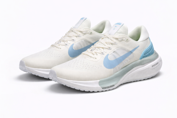 Men’s ZoomX Air Cushion Running Shoes – Lightweight Sports Shoes (White & Sky Blue)