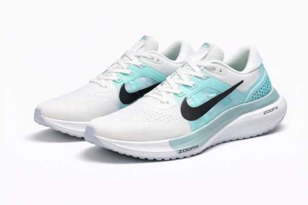 Men’s ZoomX Pro Running Shoes – Lightweight Breathable Sports Shoes (White & Aqua Blue)