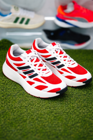 Men’s Red & White Lightweight Running Shoes – Breathable Sports Shoes for Daily Wear