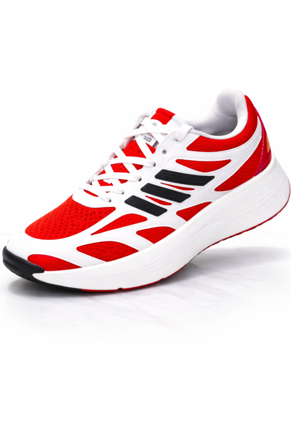 Men’s Red & White Lightweight Running Shoes – Breathable Sports Shoes for Daily Wear