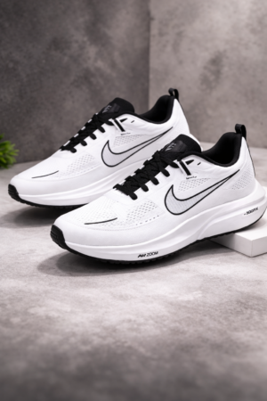 Men’s White Lightweight Running Shoes – Breathable Sports Sneakers