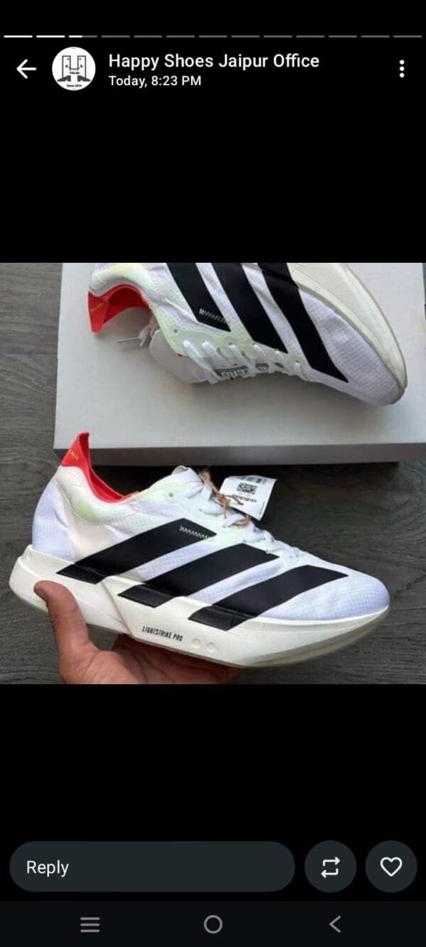 WhatsApp Image 2026-03-07 at 6.49.59 PM (1) Adidas Adizero Lightstrike Pro Running Shoes – White / Black Shoes