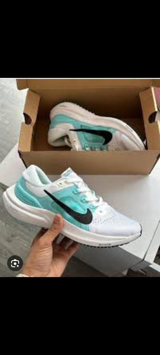 Men’s ZoomX Pro Running Shoes – Lightweight Breathable Sports Shoes (White & Aqua Blue)