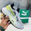 Men’s White & Neon Running Shoes with Nitro Cushion Sole
