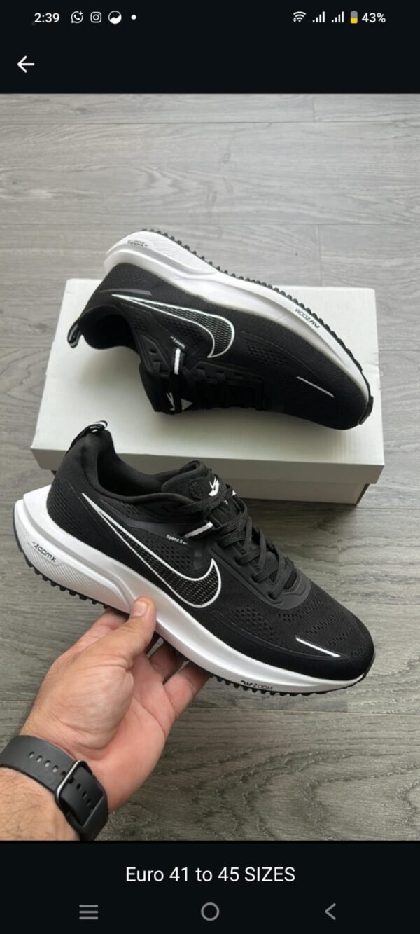 Men’s Black Air Zoom Running Shoes with Cushioned Sole